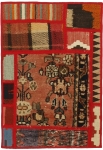 Handgeknüpfter persischer Teppich &Kelim Patchwork