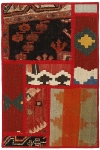 Handgeknüpfter persischer Teppich &Kelim Patchwork