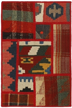 Handgeknüpfter persischer Teppich &Kelim Patchwork
