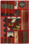 Handgeknüpfter persischer Teppich &Kelim Patchwork