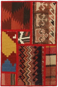 Handgeknüpfter persischer Teppich &Kelim Patchwork