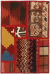 Handgeknüpfter persischer Teppich &Kelim Patchwork