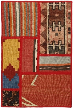Handgeknüpfter persischer Teppich &Kelim Patchwork