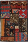 Handgeknüpfter persischer Teppich &Kelim Patchwork