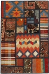 Handgeknüpfter persischer Teppich &Kelim Patchwork