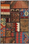 Handgeknüpfter persischer Teppich &Kelim Patchwork