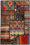 Handgeknüpfter persischer Teppich &Kelim Patchwork