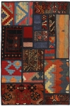 Handgeknüpfter persischer Teppich &Kelim Patchwork