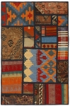 Handgeknüpfter persischer Teppich &Kelim Patchwork