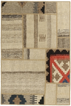Handgeknüpfter persischer Teppich &Kelim Patchwork