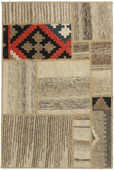 Handgeknüpfter persischer Teppich &Kelim Patchwork