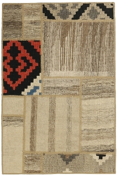 Handgeknüpfter persischer Teppich &Kelim Patchwork