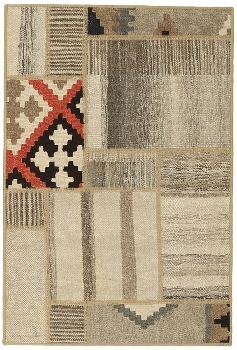 Handgeknüpfter persischer Teppich &Kelim Patchwork