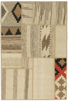 Handgeknüpfter persischer Teppich &Kelim Patchwork