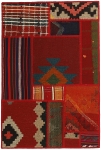 Handgeknüpfter persischer Teppich &Kelim Patchwork