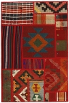 Handgeknüpfter persischer Teppich &Kelim Patchwork