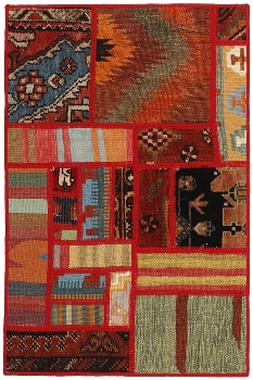 Handgeknüpfter persischer Teppich &Kelim Patchwork
