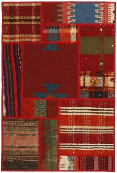 Handgeknüpfter persischer Teppich &Kelim Patchwork