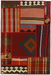 Handgeknüpfter persischer Teppich &Kelim Patchwork