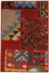 Handgeknüpfter persischer Teppich &Kelim Patchwork