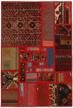 Handgeknüpfter persischer Teppich &Kelim Patchwork