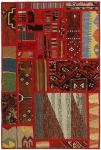 Handgeknüpfter persischer Teppich &Kelim Patchwork