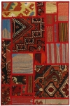 Handgeknüpfter persischer Teppich &Kelim Patchwork