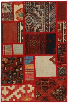 Handgeknüpfter persischer Teppich &Kelim Patchwork