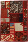 Handgeknüpfter persischer Teppich &Kelim Patchwork