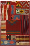 Handgeknüpfter persischer Teppich &Kelim Patchwork