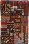 Handgeknüpfter persischer Teppich &Kelim Patchwork