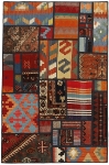 Handgeknüpfter persischer Teppich &Kelim Patchwork