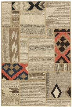 Handgeknüpfter persischer Teppich &Kelim Patchwork