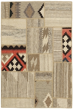 Handgeknüpfter persischer Teppich &Kelim Patchwork