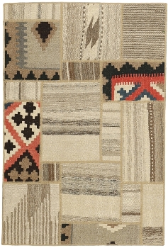 Handgeknüpfter persischer Teppich &Kelim Patchwork