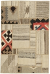 Handgeknüpfter persischer Teppich &Kelim Patchwork