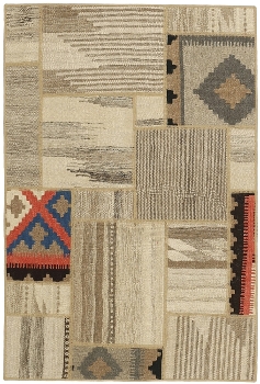 Handgeknüpfter persischer Teppich &Kelim Patchwork