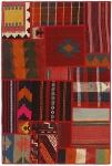 Handgeknüpfter persischer Teppich &Kelim Patchwork
