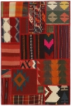 Handgeknüpfter persischer Teppich &Kelim Patchwork
