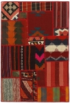 Handgeknüpfter persischer Teppich &Kelim Patchwork