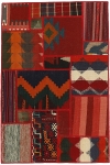 Handgeknüpfter persischer Teppich &Kelim Patchwork