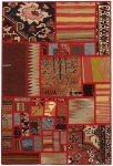 Handgeknüpfter persischer Teppich &Kelim Patchwork