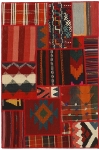 Handgeknüpfter persischer Teppich &Kelim Patchwork