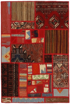 Handgeknüpfter persischer Teppich &Kelim Patchwork