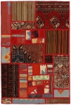 Handgeknüpfter persischer Teppich &Kelim Patchwork