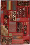Handgeknüpfter persischer Teppich &Kelim Patchwork