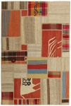 Handgeknüpfter persischer Teppich &Kelim Patchwork