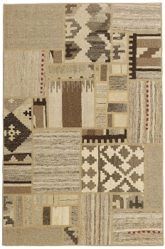 Handgeknüpfter persischer Teppich &Kelim Patchwork