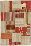 Handgeknüpfter persischer Teppich &Kelim Patchwork