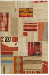Handgeknüpfter persischer Teppich &Kelim Patchwork